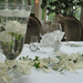 fehér rózsa-úszógyertya asztaldísz