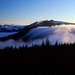 Fog and Olympic Mountains, Olympic National Park, Washington