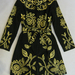 90921A-38  ANNA SUI BLACK TERYLENE DRESS SIZE 2 4 6 PRICE USD46