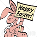 14695-Pink-Easter-Bunny-With-Buck-Teeth-Holding-A-Happy-Easter-S